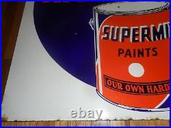 FANTASTIC Vintage 2-Sided Porcelain OUR OWN HARDWARE ADVERTISING PAINT SIGN