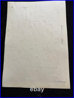 FERNANDO BOTERO drawing and painting on old paper signed stamped vintage