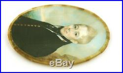FINE PORTRAIT MINIATURE OF YOUNG NAVAL OFFICER signed by W S Lethbridge C1810