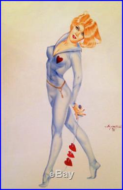 FOREVER Nude ORIGINAL DEMARTINI PIN-UP DRAWING Pinup VINTAGE ROMANCE Vargas 60's
