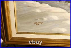 FREE SHIP SALE Kittery Maine1962 vintage Snow Landscape signed L. AVERY framed