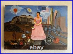 FRIDA KAHLO Oil on Canvas Painting, signed and stamped (50X70 cm) vintage art