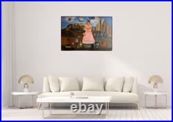 FRIDA KAHLO Oil on Canvas Painting, signed and stamped (50X70 cm) vintage art