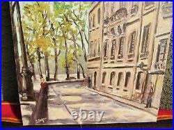 Fine Vintage MID Century Modernist Signed French Cityscape Oil Painting 30s 40s