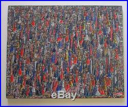 Finest Rene Haspil Haitian Painting Abstract Expressionism Vintage Signed 30'