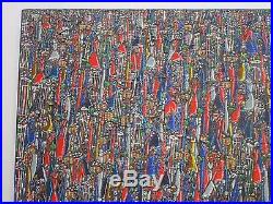 Finest Rene Haspil Haitian Painting Abstract Expressionism Vintage Signed 30'