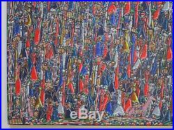 Finest Rene Haspil Haitian Painting Abstract Expressionism Vintage Signed 30'