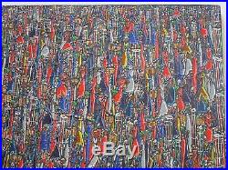 Finest Rene Haspil Haitian Painting Abstract Expressionism Vintage Signed 30'