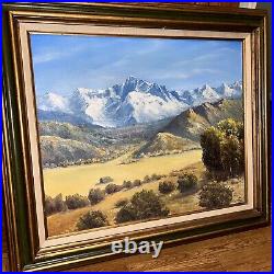 Framed Original Vintage Oil Painting Mountain Scene 24 X 19 J. Macduff Signed