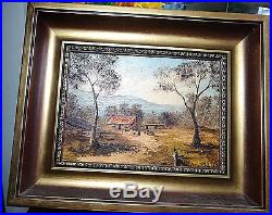 Framed vintage H. Kuljurgies Original Landscape oil painting Size 28X35cm signed