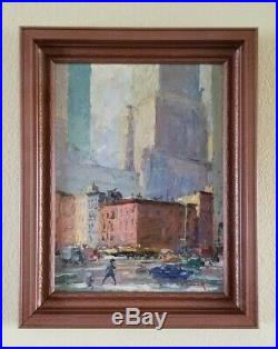 Frank Gervasi Vintage New York Street Scene Cityscape WPA Era Ashcan Painting