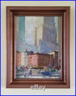 Frank Gervasi Vintage New York Street Scene Cityscape WPA Era Ashcan Painting