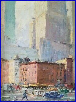 Frank Gervasi Vintage New York Street Scene Cityscape WPA Era Ashcan Painting