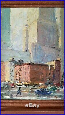 Frank Gervasi Vintage New York Street Scene Cityscape WPA Era Ashcan Painting