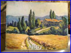 French Oil Painting Landscpe Signed Leo Legler Vintage South of France