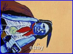 Fritz scholder painting watercolor, oil on canvas signed stamped vintage