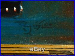 GENE SIMMONS / KISS Vintage 1970's Velvet Painting. Framed. Signed. 28x39 RARE