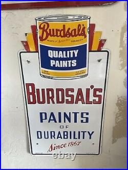 GUARANTEED ORIGINAL Burdsals Porcelain Paints Sign