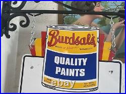 GUARANTEED ORIGINAL Burdsals Porcelain Paints Sign
