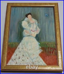 GUSTAV KLIMT OIL ON CANVAS PAINTING Signed And Stamped Vtg Art