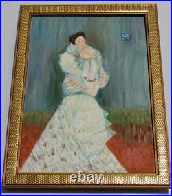 GUSTAV KLIMT OIL ON CANVAS PAINTING Signed And Stamped Vtg Art
