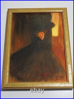 GUSTAV KLIMT OIL ON CANVAS PAINTING Signed And Stamped Vtg Art