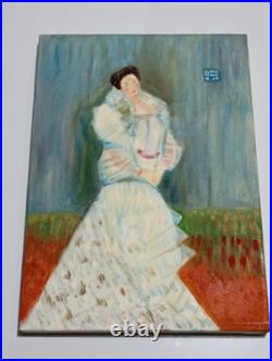 GUSTAV KLIMT OIL ON CANVAS PAINTING Signed And Stamped Vtg Art