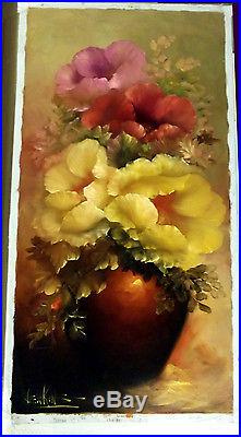 Gary Jenkins FLORAL vintage Oil on Canvas Painting signed JENKINS