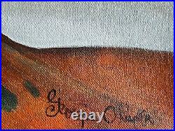 Georgia OKeeffe Oil on Canvas Painting Signed and Stamped Vtg art handmade