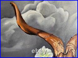 Georgia OKeeffe Oil on Canvas Painting Signed and Stamped Vtg art handmade