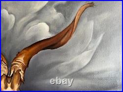 Georgia OKeeffe Oil on Canvas Painting Signed and Stamped Vtg art handmade