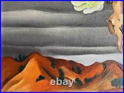 Georgia OKeeffe Oil on Canvas Painting Signed and Stamped Vtg art handmade