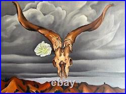 Georgia OKeeffe Oil on Canvas Painting Signed and Stamped Vtg art handmade