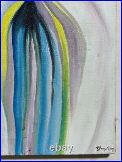 Georgia O´ Keefe Painting on canvas (handmade) vtg art signed and stamped