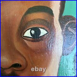 Ghana Africa Vtg Folk Art Hair Barber Salon Painted Sign Rare Humble Boy