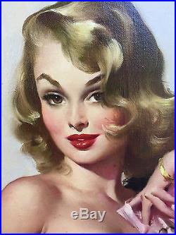 Gil Elvgren LOLA ORIGINAL Vintage PAINTING Pin-Up SeeThrough Lingerie PINUP