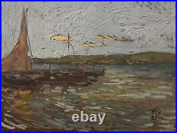 Gloucester Vintage Impressionism Style Nautical Oil Painting Original Signed