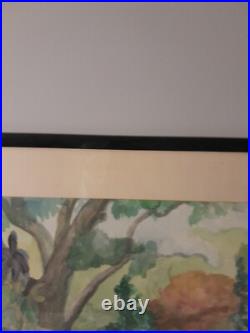 Gorgeous Vintage Watercolor Nature Scene Painting, Signed
