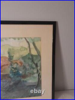Gorgeous Vintage Watercolor Nature Scene Painting, Signed