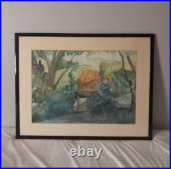 Gorgeous Vintage Watercolor Nature Scene Painting, Signed