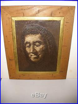 Great Vintage 1940`s Oil Portrait Painting Ascher Jacobs