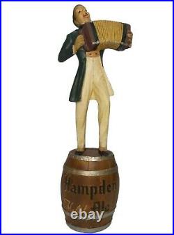 HAMPDEN MILD ALE VINT BEER ADVERTISING PNTD CHALKWARE FIG, WithACCORDION on BARREL