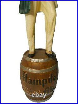 HAMPDEN MILD ALE VINT BEER ADVERTISING PNTD CHALKWARE FIG, WithACCORDION on BARREL