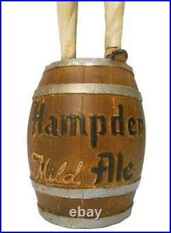 HAMPDEN MILD ALE VINT BEER ADVERTISING PNTD CHALKWARE FIG, WithACCORDION on BARREL