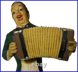 HAMPDEN MILD ALE VINT BEER ADVERTISING PNTD CHALKWARE FIG, WithACCORDION on BARREL