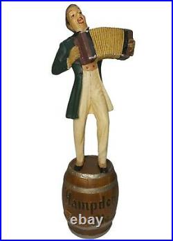 HAMPDEN MILD ALE VINT BEER ADVERTISING PNTD CHALKWARE FIG, WithACCORDION on BARREL