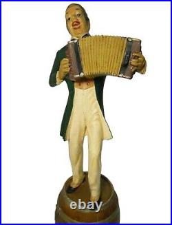 HAMPDEN MILD ALE VINT BEER ADVERTISING PNTD CHALKWARE FIG, WithACCORDION on BARREL