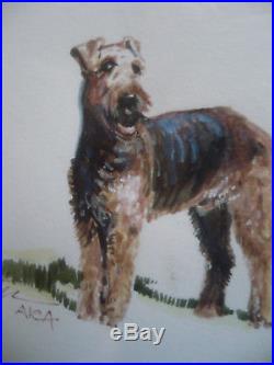 HANK RICHTER, LISTED SIGNED VINTAGE CANINE DOG TERRIER, Arizona ILLUSTRATOR AZ