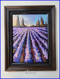 HAWKINS vintage style Art oil & Acrylic Painting (s) lavender flower field Day