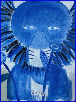 HENRI MAIK oil painting on canvas, vtg stamped signed
